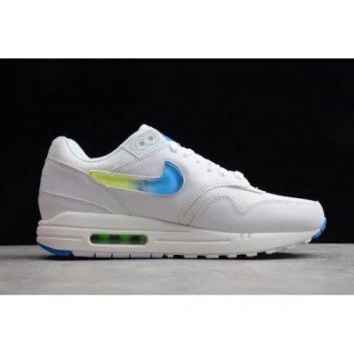 Nike Erkek Air Max 1 Jewel Swoosh Beyaz / Mavi / Açık Yeşil Koşu Ayakkabısı Türkiye - 3QWAIPW4